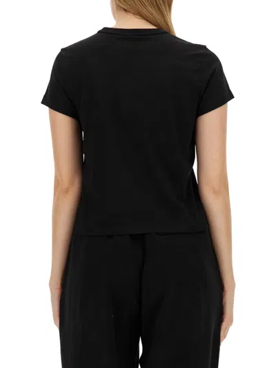 Alexander Wang T T By Alexander Wang Essential Jsy Shrunken Tee In Black