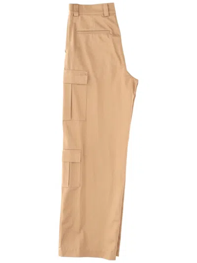Msgm Oversized Cargo Trousers Featuring Pockets In Neutral