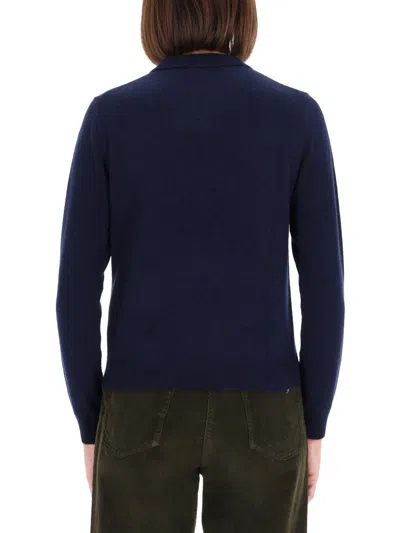 Aspesi Cashmere Polo Shirt In Blue
