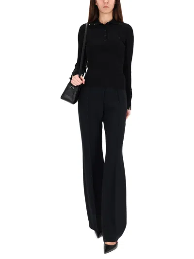 Courrèges Courreges Black Viscose Blend Polo Shirt In Black