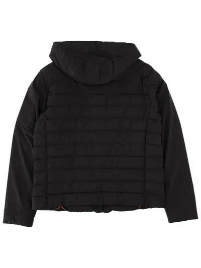 Parajumpers Quilted High Collar Long Sleeve Coat In Black