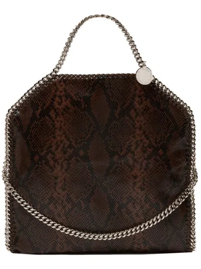 Stella Mccartney Folded Falabella Tote Bag With Snakeskin Effect In Pink