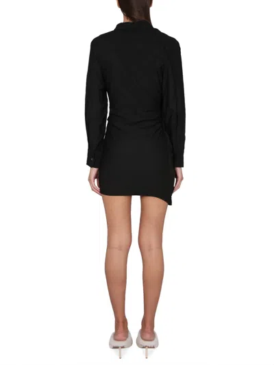 Jacquemus Pointed Collar V-neck Mini Dress In Multi
