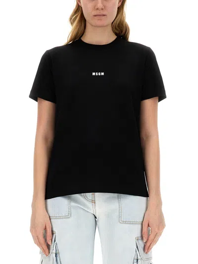 Msgm Micro Logo T Shirt In Black