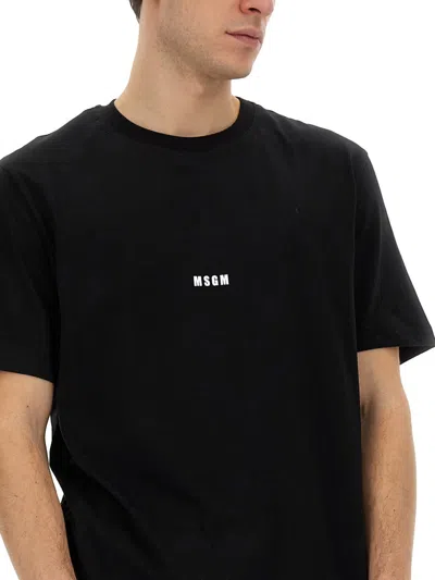 Msgm Tshirt In Cotone In Black