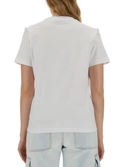 Msgm Tshirt Con Micro Logo In White