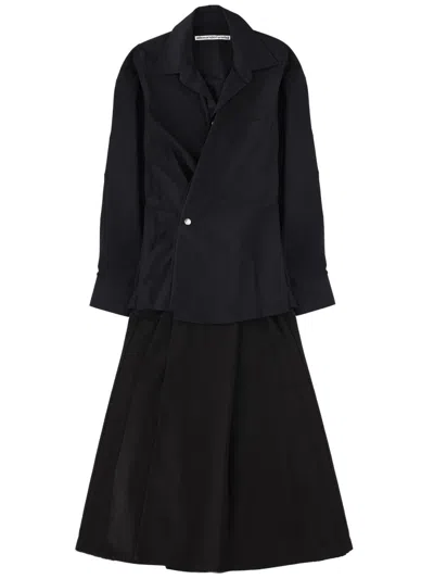 Alexander Wang Pre-styled Wrap Mini Dress In Cotton In Black