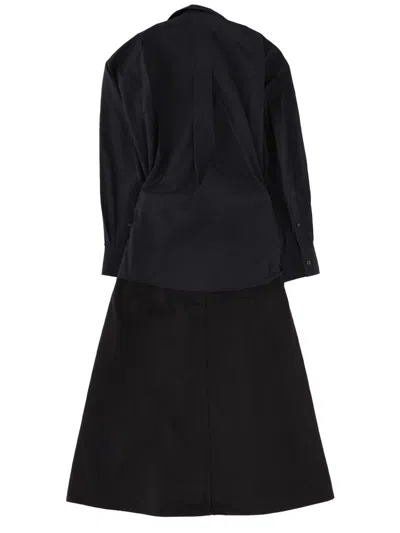 Alexander Wang Pre-styled Wrap Mini Dress In Cotton In Black