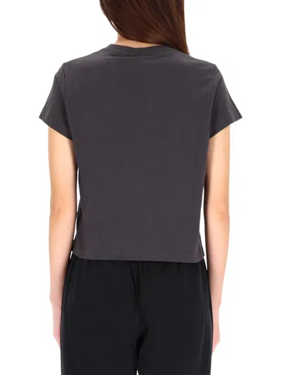 Alexander Wang Fitted Cropped T-shirt With Subtle Logo In Black