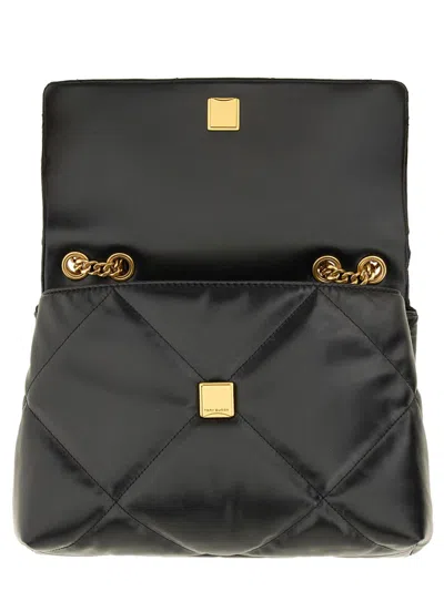 Tory Burch Small Kira Diamond Quilted Convertible Leather Shoulder Bag In Black