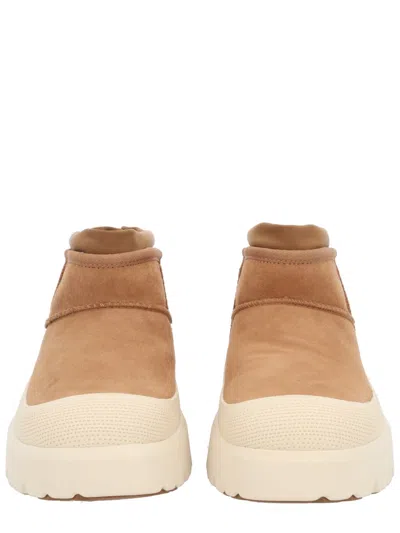 Ugg Cl Ultra Mini Weathe Ankle Boots In Leather Color Suede In Brown