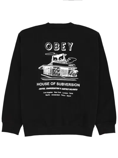 Obey House Of Subversion Sweatshirt In Black