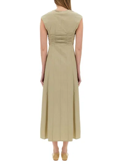 Alysi Long Poplin Dress In Green