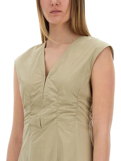 Alysi Long Poplin Dress In Green