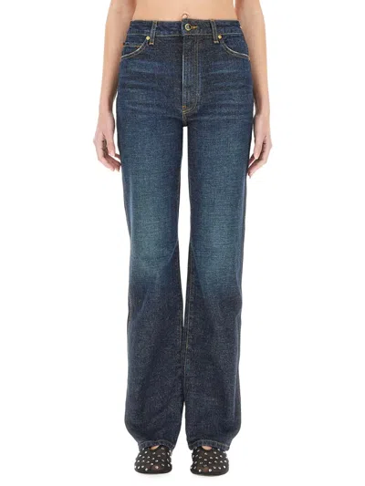 Khaite Danielle High-rise Straight-leg Jeans In Blue