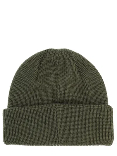 Obey Future Knit Logo Beanie In Green