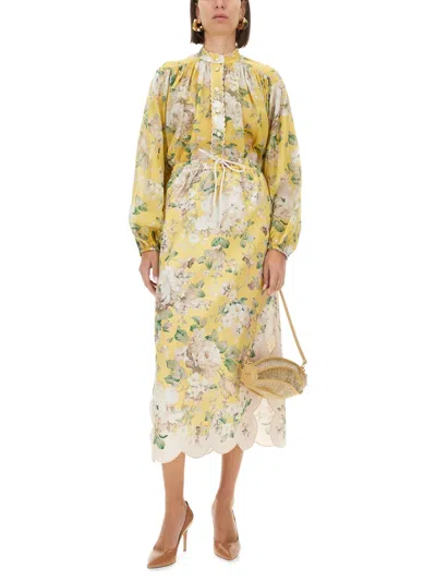 Zimmermann Linen Skirt In Yellow