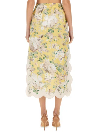 Zimmermann Linen Skirt In Yellow