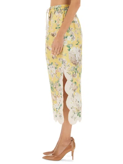 Zimmermann Linen Skirt In Yellow