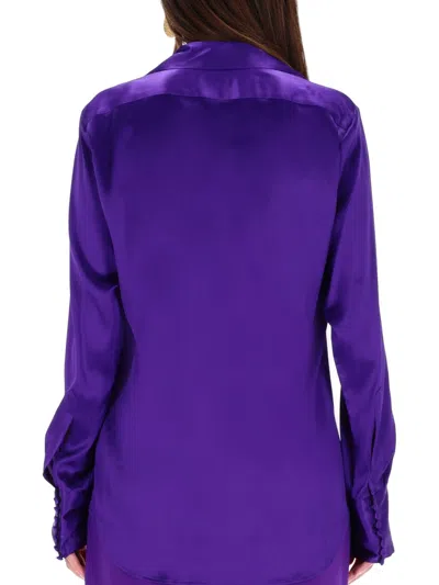 Dries Van Noten Viscose Jersey Blouse In Purple