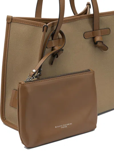 Gianni Chiarini Shoulder Bag Rectangular Shape Dual Top Handles In Brown