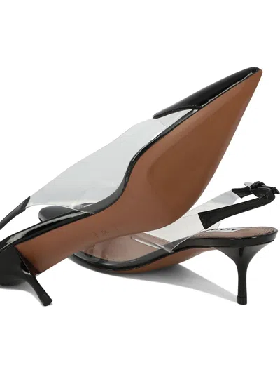 Alaïa Le Coeur Black Patent Leather High Slingback In Animal Print