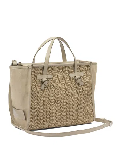 Gianni Chiarini Marcella Herringbone-straw Tote Bag In Neutral