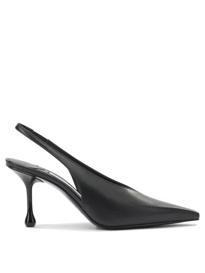 Jimmy Choo High Heel Slingback Pumps Pointed Toe Leather In Black