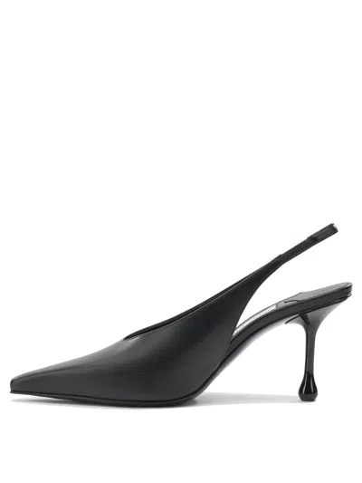 Jimmy Choo High Heel Slingback Pumps Pointed Toe Leather In Black