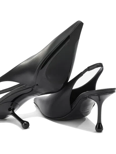 Jimmy Choo High Heel Slingback Pumps Pointed Toe Leather In Black