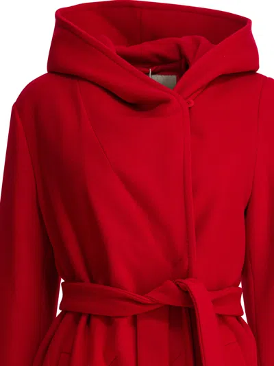 Herno Virgin Wool Long Coat Jackets And Coats Red In Red