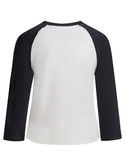 Ganni Baseball Graphic Raglan Crew Neck T-shirt In White