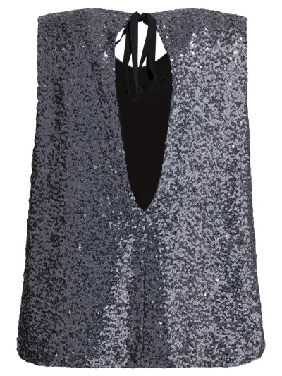 Semper Sequined A-line Top Tops Grey In Blue