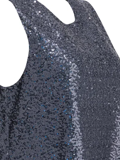Semper Sequined A-line Top Tops Grey In Blue