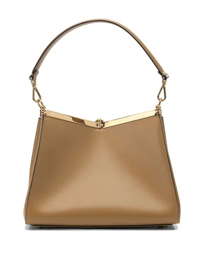 Etro Vela Small Leather Shoulder Bag In Brown