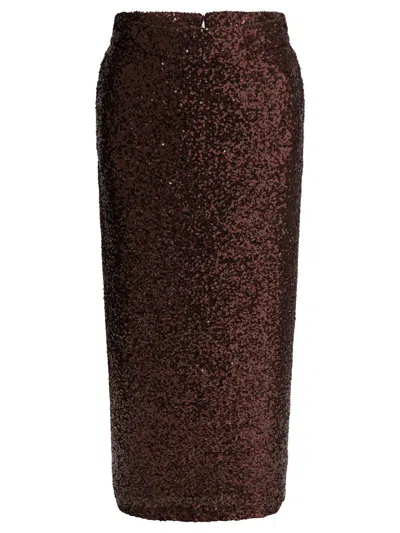 Semper Sequined Midi Skirt Skirts Brown In Brown