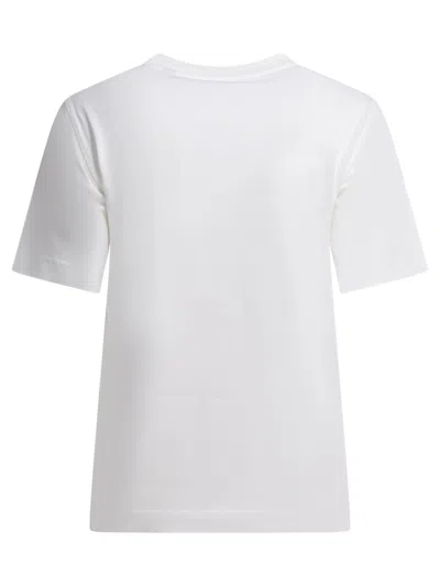 Burberry Ribbed Cotton Jersey T-shirt With Logo Print In Neutral