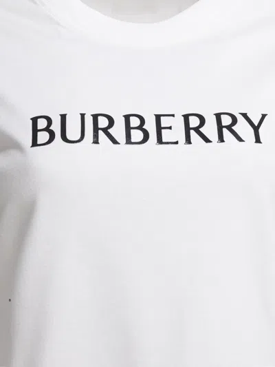 Burberry Ribbed Cotton Jersey T-shirt With Logo Print In Neutral