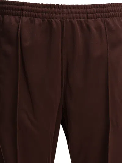 Needles Poly Smooth Logo Boot-cut Pants In Burgundy