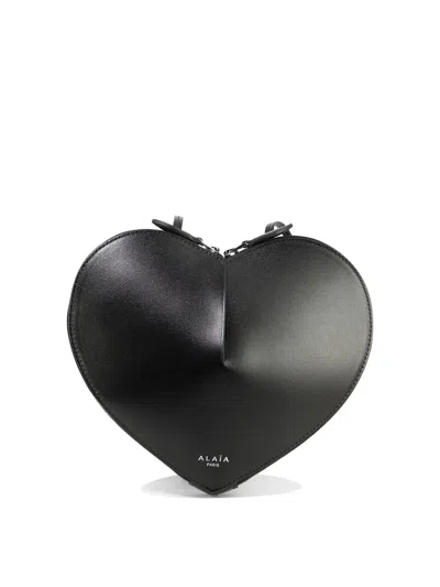 Alaïa Alaia Mini Heart-shaped Handbag With Gold Hardware In Black