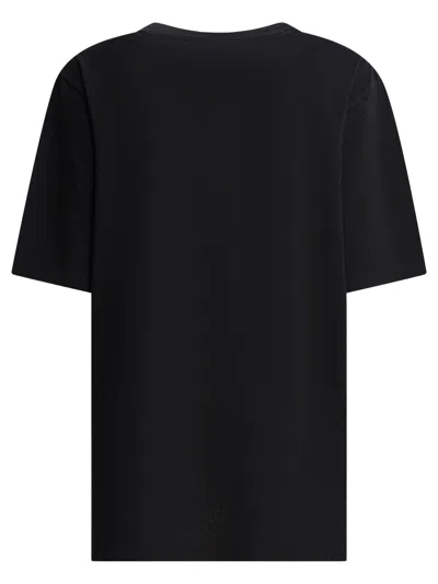 Chloé Women Black Crewneck T-shirt With Maxi Logo Print On The Front In Cotton Woman