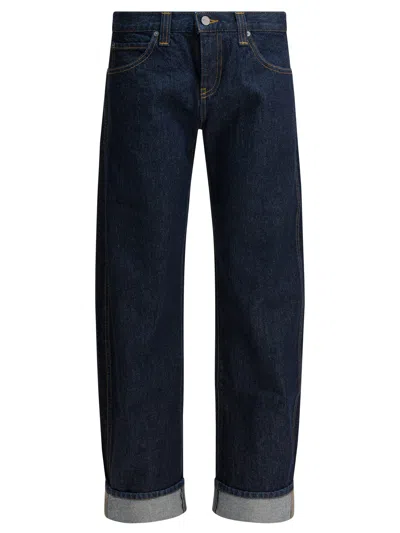 Khaite Karo Mid-rise Barrel-leg Jeans In Blue