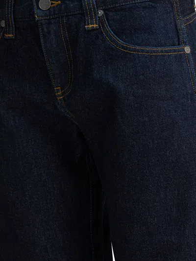 Khaite Karo Mid-rise Barrel-leg Jeans In Blue