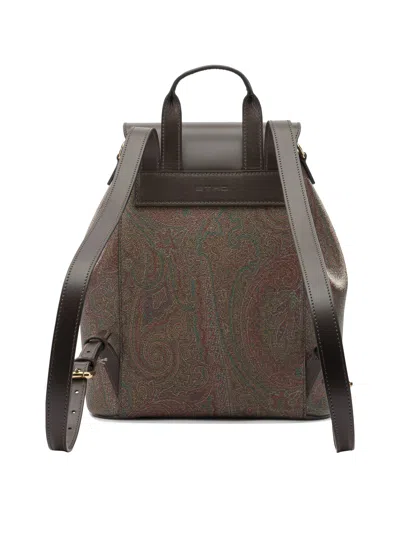 Etro Backpack With Adjustable Straps And Top Handle In Brown