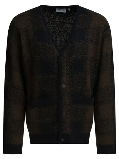 Carhartt Wip Embroidered Acrylic Blend Everson Cardigan In Black