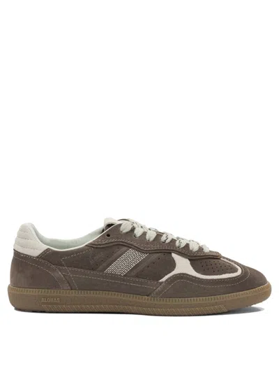 Alohas Tb.490 Rife Taupe Leather Sneakers Shoes In Brown