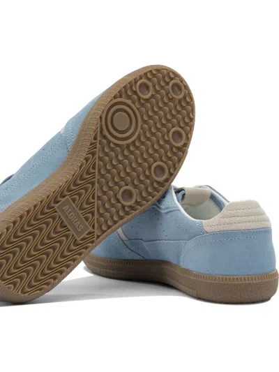 Alohas Light Blue Suede Sneakers With Cream Accents And Contrast Details