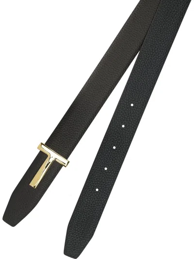 Tom Ford Reversible Belt 30 Mm Belts Brown In Black