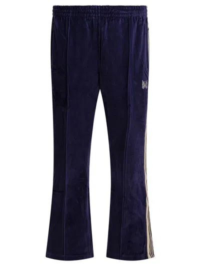 Needles Poly Smooth Logo Track Pants In Blue