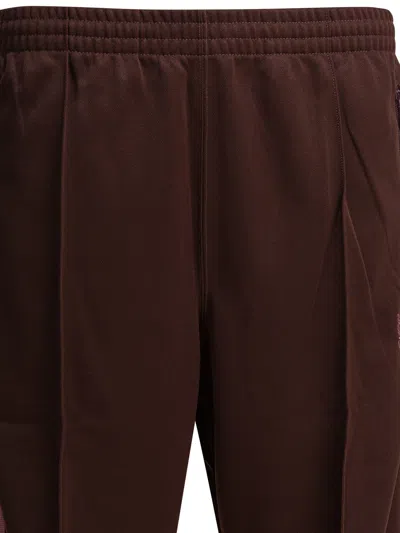 Needles Poly Smooth Logo Boot-cut Pants In Burgundy